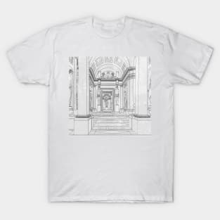 Altar in the Temple of the Caryatids Greco Romanesque setting T-Shirt